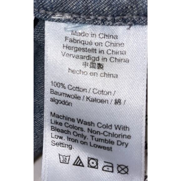 J Crew Denim Pearl Snap Buttons Shirt Top Women's Sz. 12 Slim - Picture 8 of 9